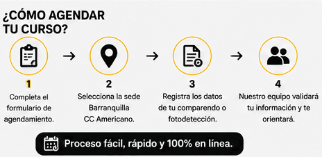 Como agendar tu curso comparendo Barranquilla Americano