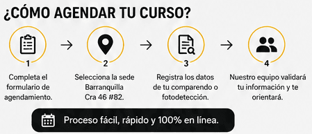 Como agendar tu curso comparendo Barranquilla