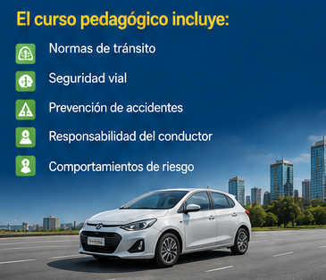 El curso pedagógico para el descuento comparendo incluye normas de tránsito.