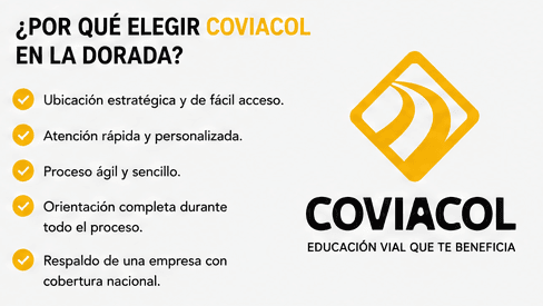 Por qué elegir Coviacol para Curso Comparendo La Dorada