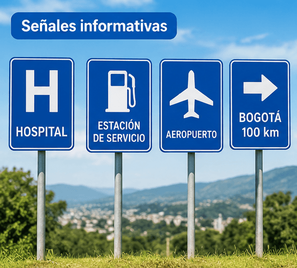 señales informativos de tránsito en Colombia